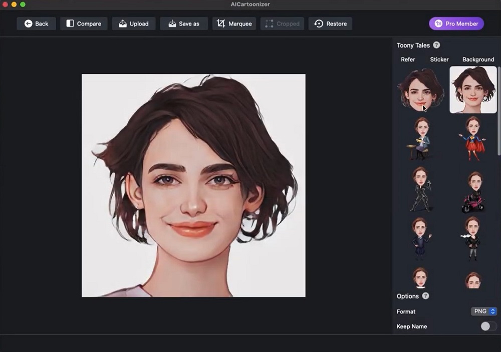 Image to Cartoon Interface