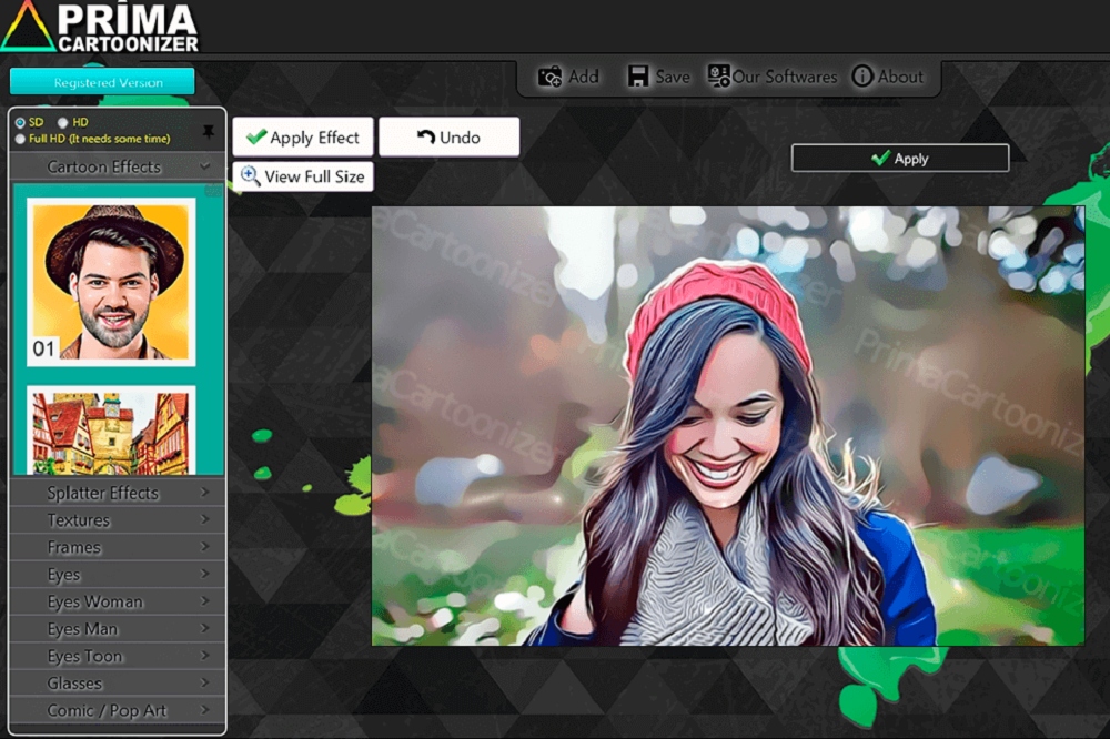 Prima Cartoonizer Interface