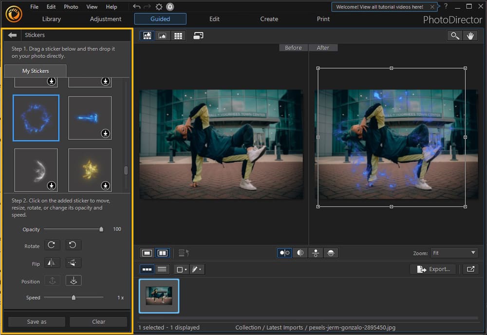 PhotoDirector - Edit Tab