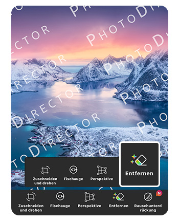PhotoDirector App - KI Objektentfernung