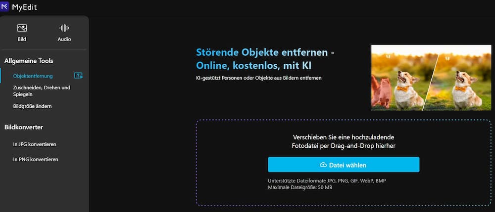MyEdit - Wasserzeichen entfernen mit dem besten Online-Editor