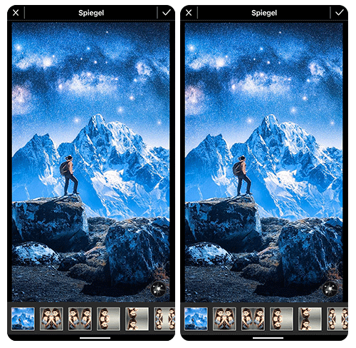 PhotoDirector App - Bilder spiegeln