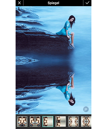PhotoDirector App - Spiegelung anpassen