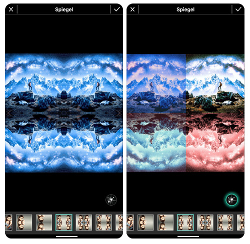 PhotoDirector App - Bilder spiegeln