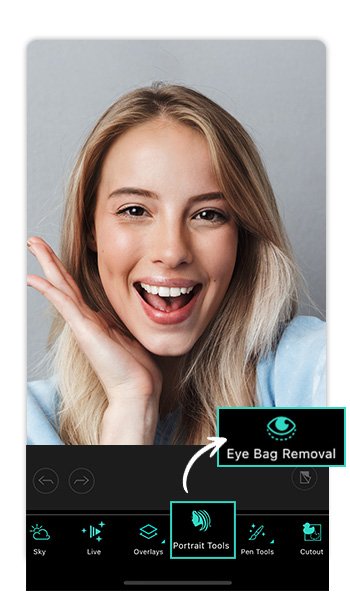 PhotoDirector - Portrait Tools, Eye Bag Removal