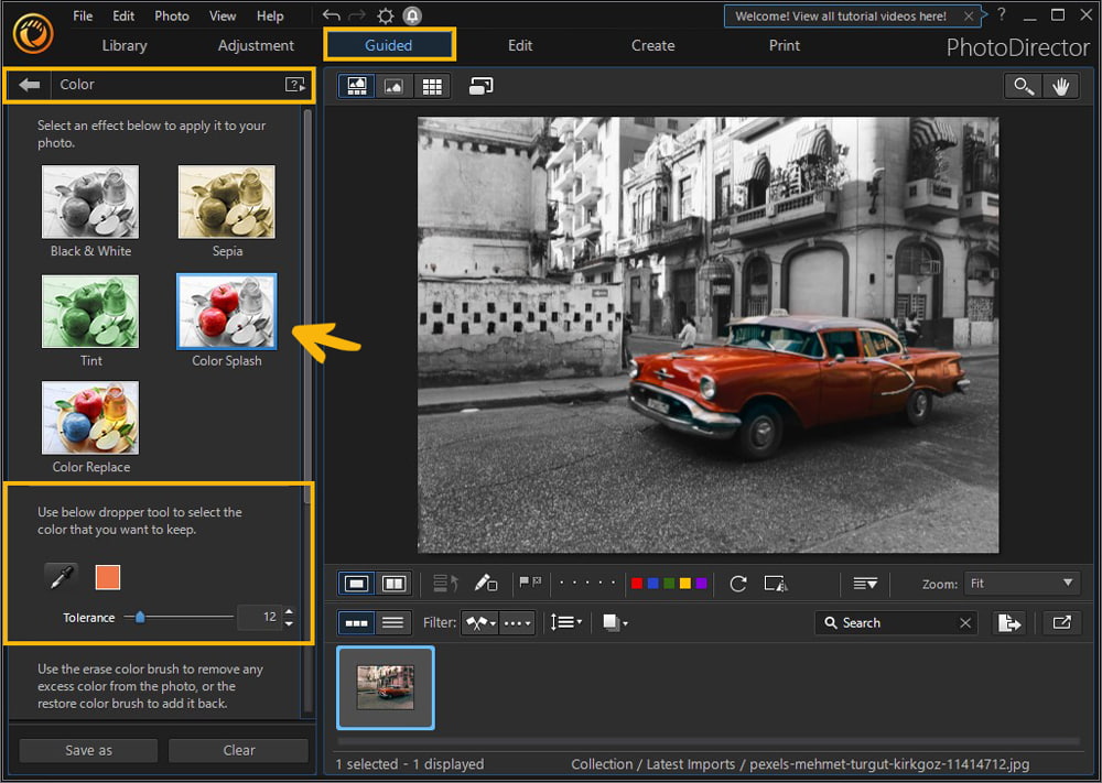 PhotoDirector - Color splash