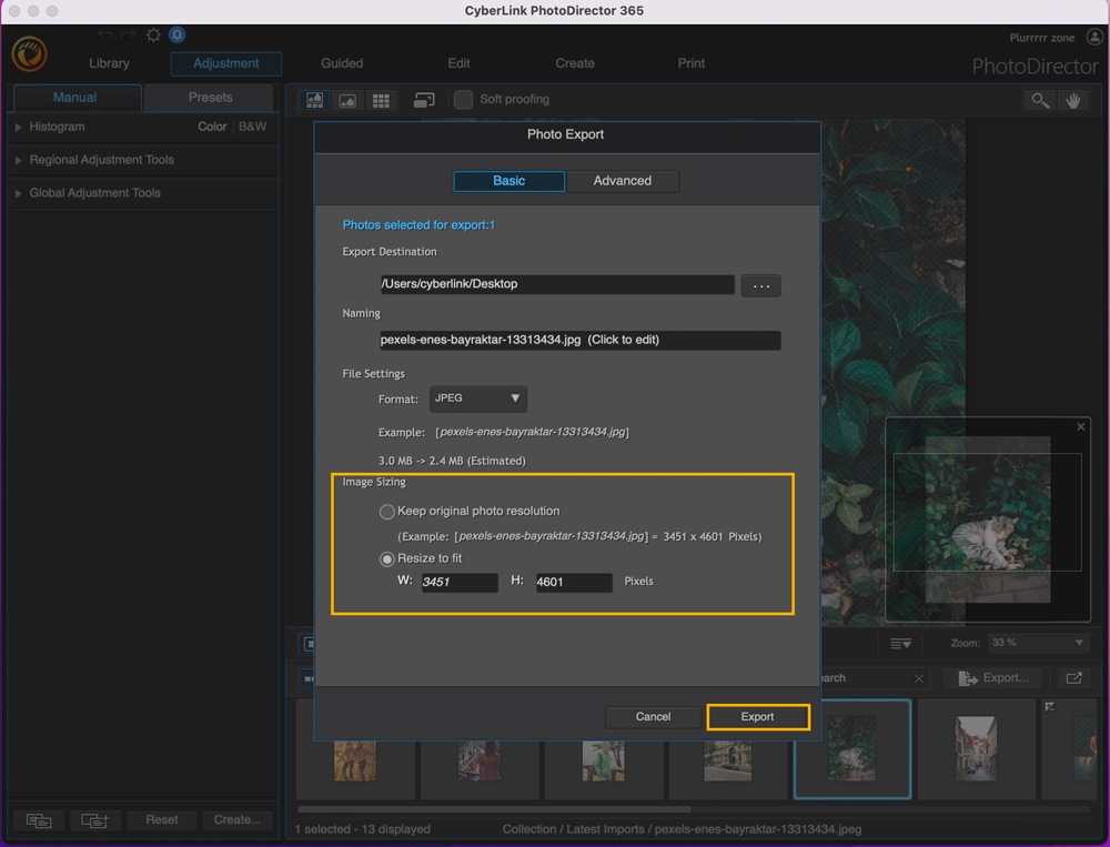 PhotoDirector - Resize Photos