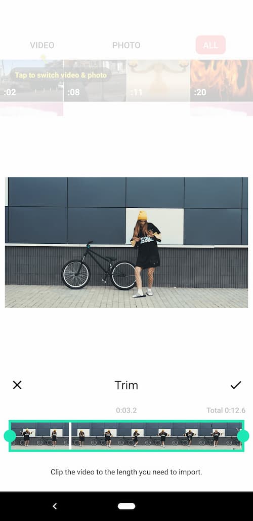 InShot インターフェース