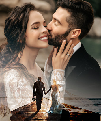 PhotoDirector App - Hochzeits-Doppelbelichtung