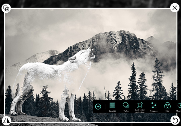 PhotoDirector App - Zweites Foto hinzufügen