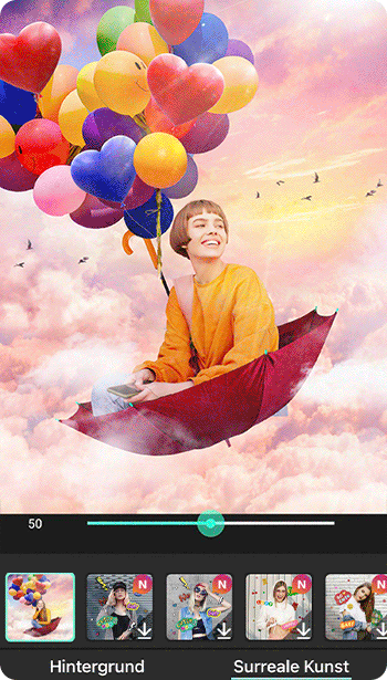 PhotoDirector App - Hintergrund ändern