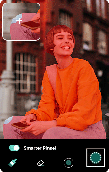 PhotoDirector App - Hintergrund manuell entfernen