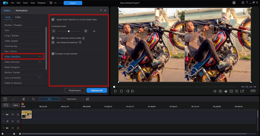 PhotoDirector - Stabilize Video