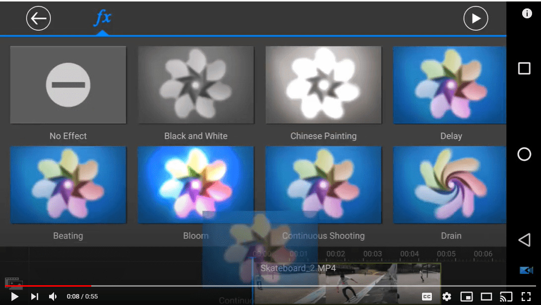 adding effects using PowerDirector