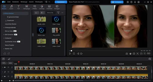 Verbesserte Videoqualität im Vorher-Nachher-Vergleich
