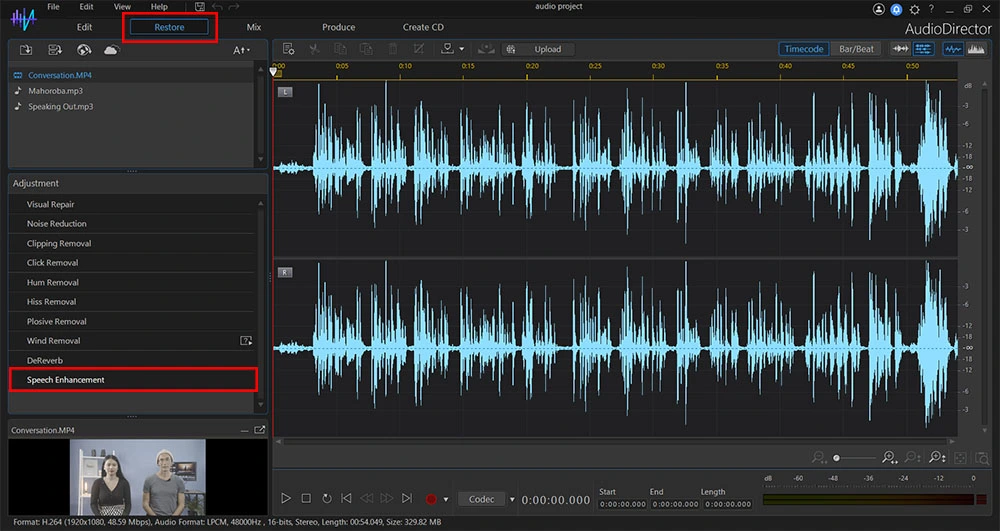 AudioDirector - Speech Enhancement