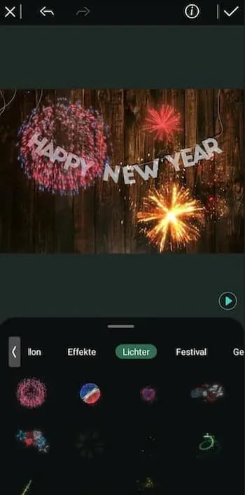 PhotoDirector App - Silvester-Effekte