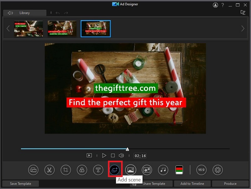 PowerDirector Interface - Add Scene