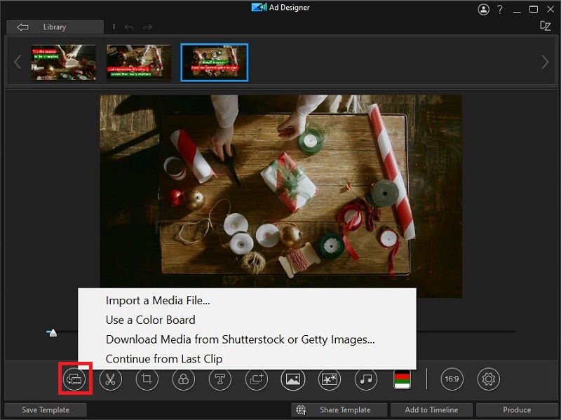 PowerDirector Interface - Replace Background Media