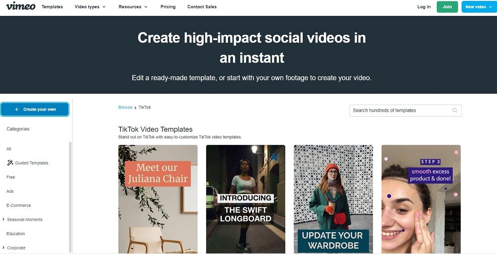 Vimeo Create Interface