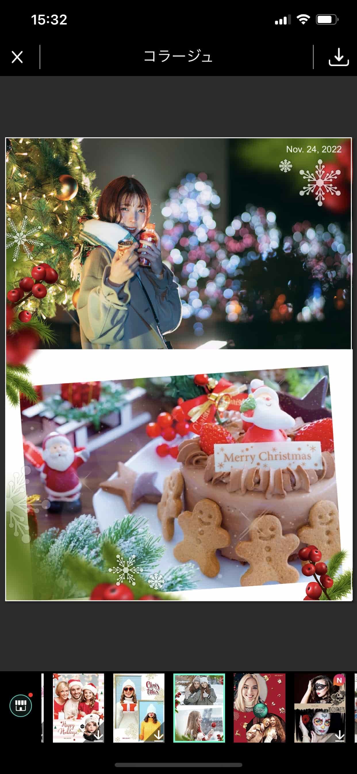 PhotoDirector クリスマスコラージュ