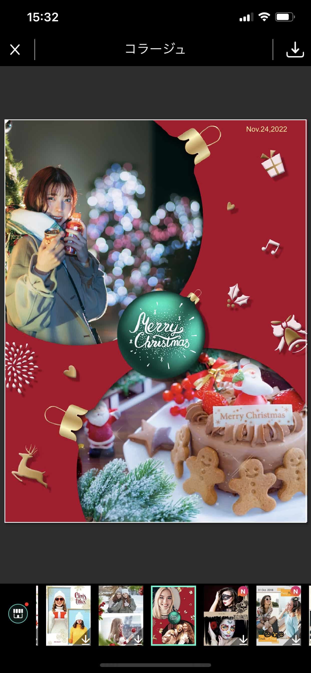 PhotoDirector クリスマスコラージュ