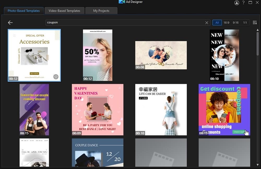 PowerDirector - Video-Based Templates