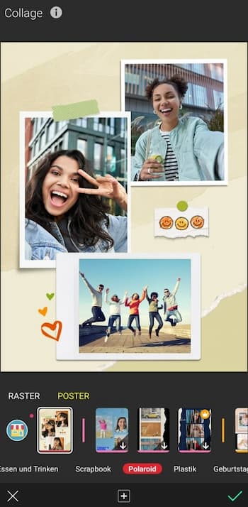 YouCam Perfect - Beauty-App mit Polaroid-Vorlagen