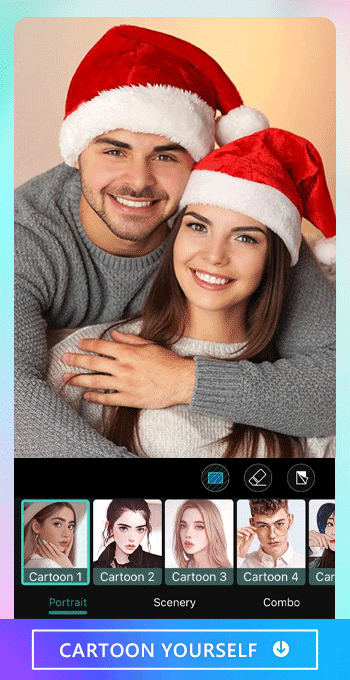 PhotoDirector - Cartoon Yourself in Christmas eCards