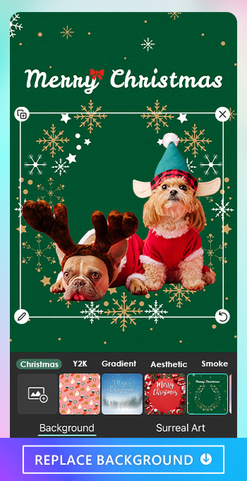 PhotoDirector - Replace Background To Get Christmas-vibe eCards