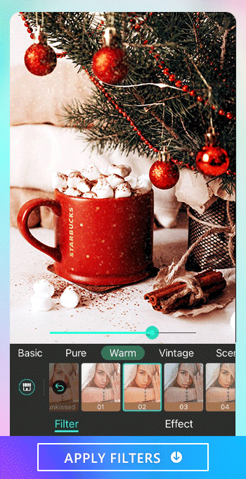PhotoDirector - Use a Christmas-Vibe Filter