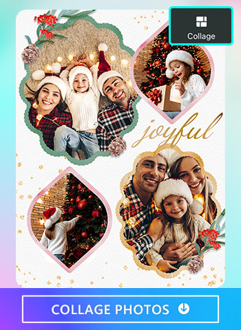 PhotoDirector - Create Digital Christmas Card Photo Collages