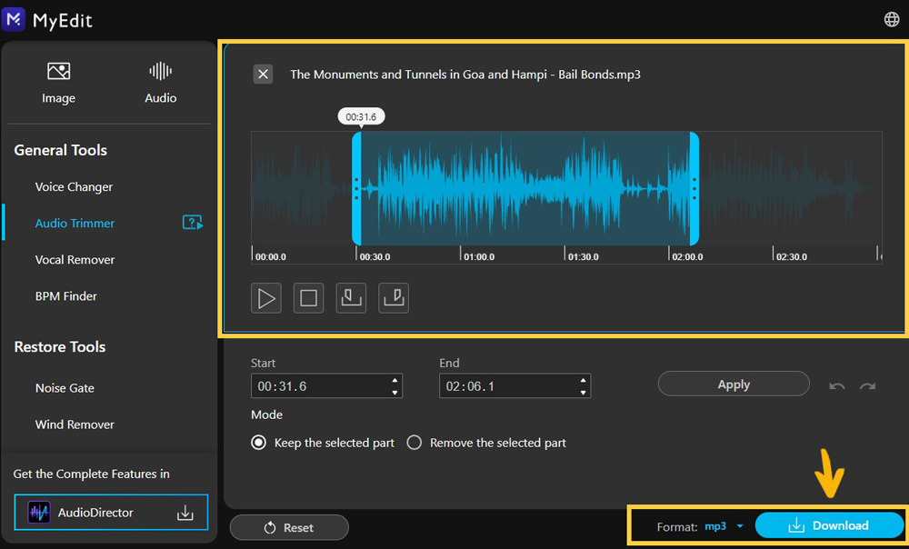 MyEdit - edit voices, remove background noise, detect BPM