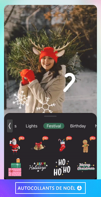 PhotoDirector - Créer une image de Noël animée