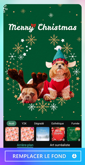 PhotoDirector - Remplacez le fond d'une image pour donner une atmosphère de Noël à vos images