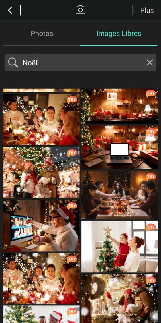 Images de Noël comprises dans l'application PhotoDirector