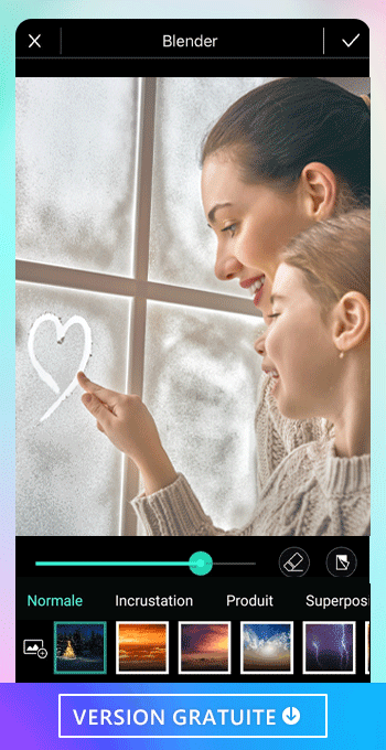 PhotoDirector - Superposez des éléments pour créer une image de Noël