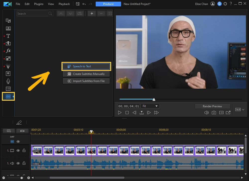 PhotoDirector - speech to text