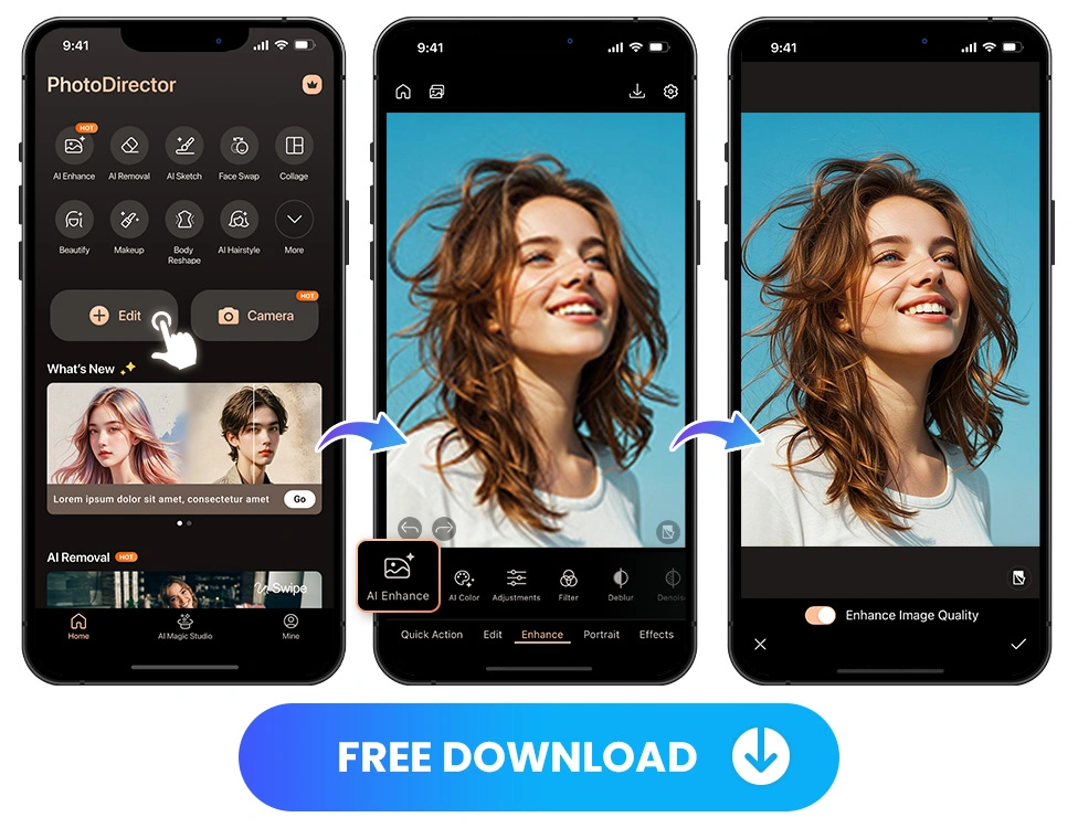 PhotoDirector App - Unblur Photos