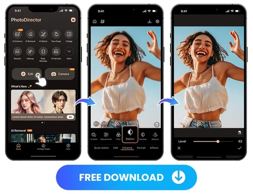 PhotoDirector App - Unblur Photos