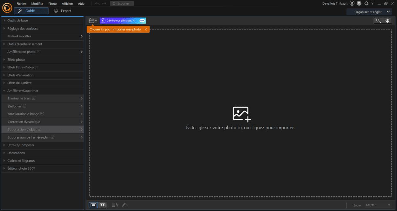 Supprimer un filigrane en ligne - logiciel PhotoDirector