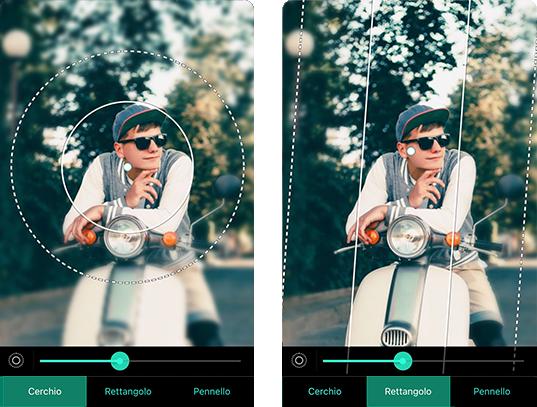 Use the best photo editor app, PhotoDirector to create different blur shapes