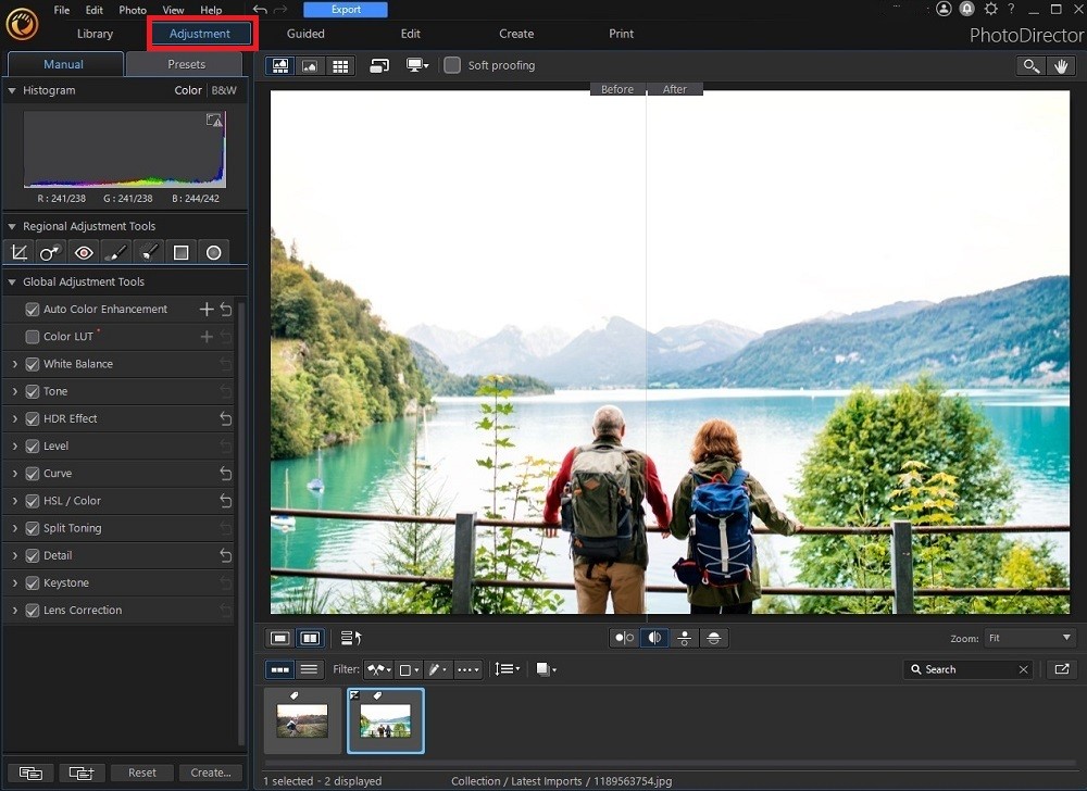 PhotoDirector - Adjustment