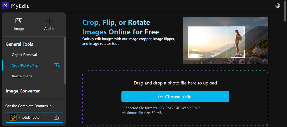 MyEdit Interface - Online Photo Editors