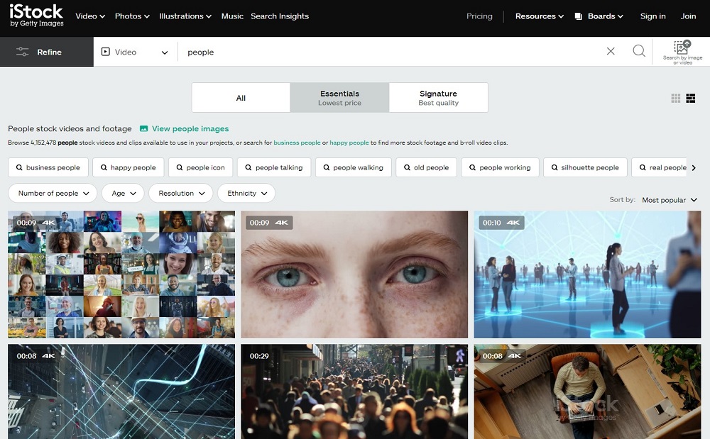 iStock Interface