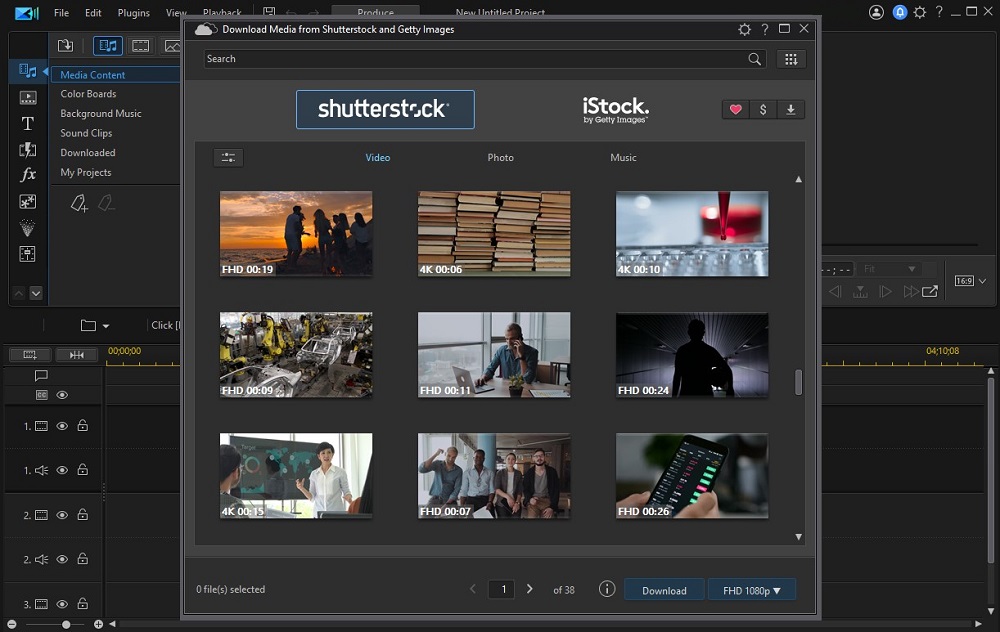 PowerDirector Interface
