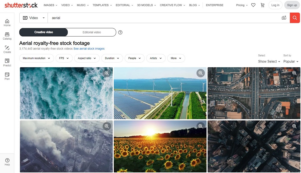 Shutterstock Interface