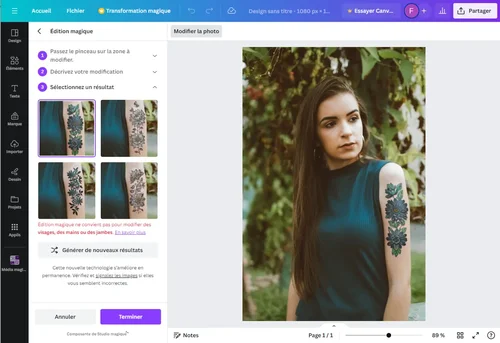 Canva - Solution retouche photo IA en ligne