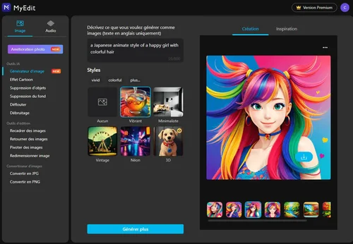 MyEdit - Meilleur site de retouche photo IA en ligne