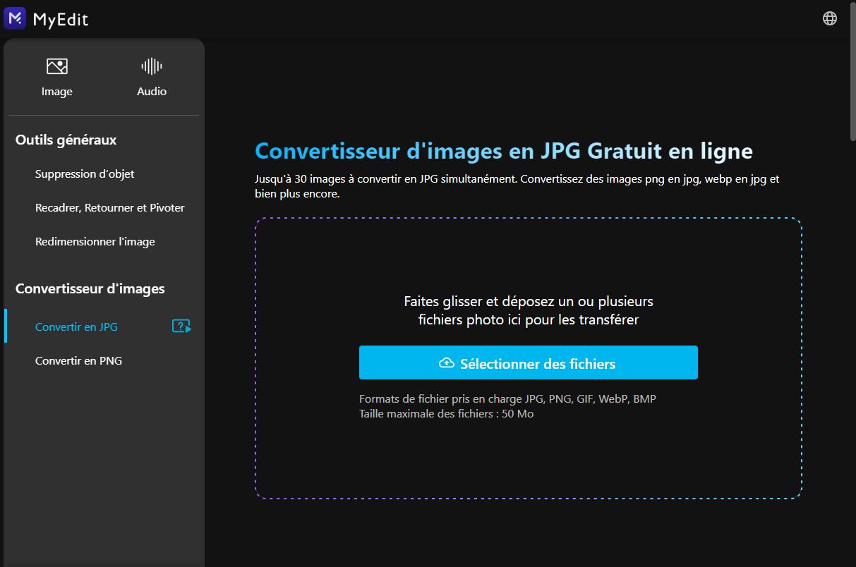 MyEdit Interface - Convert PNG to JPG